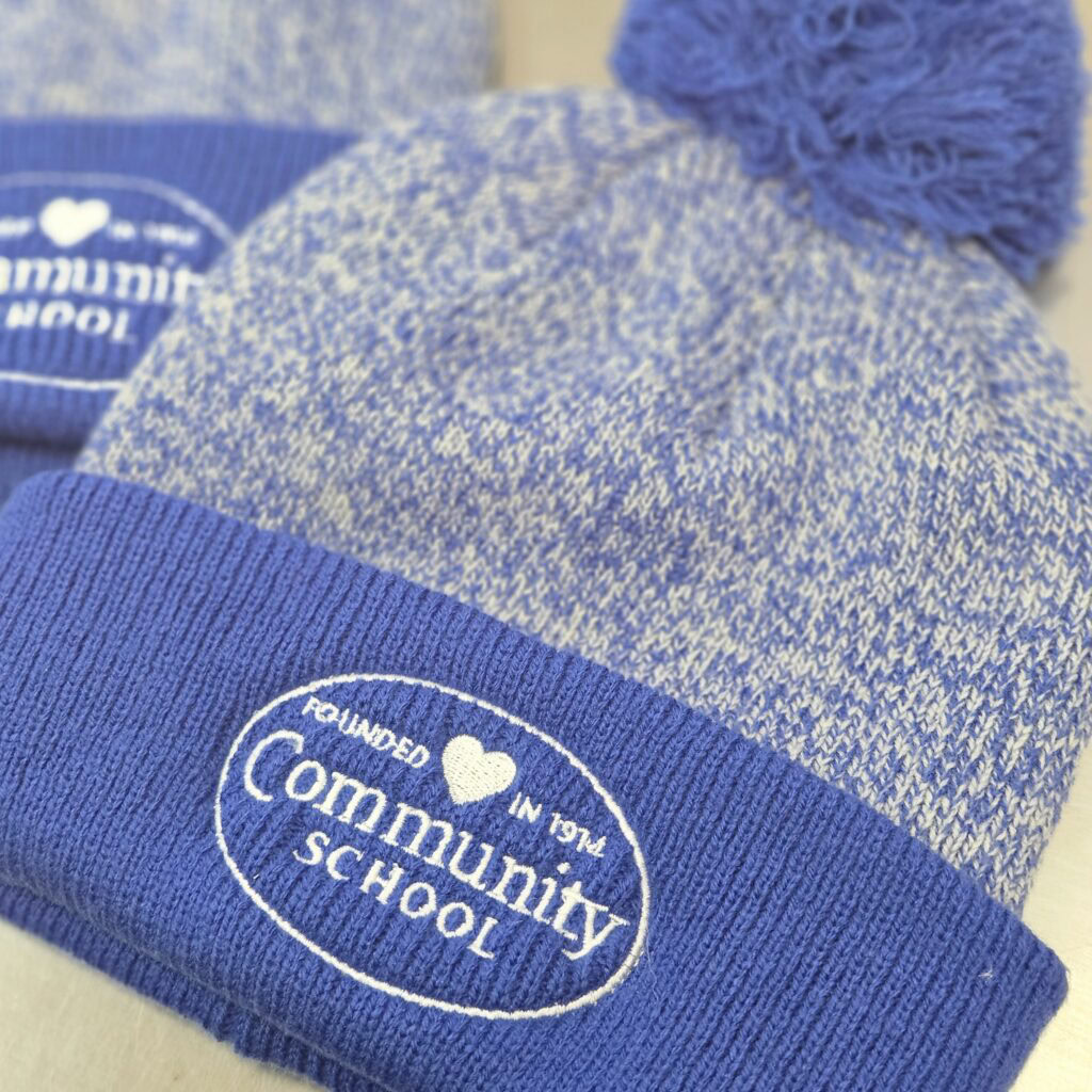 embroidered knit beanie